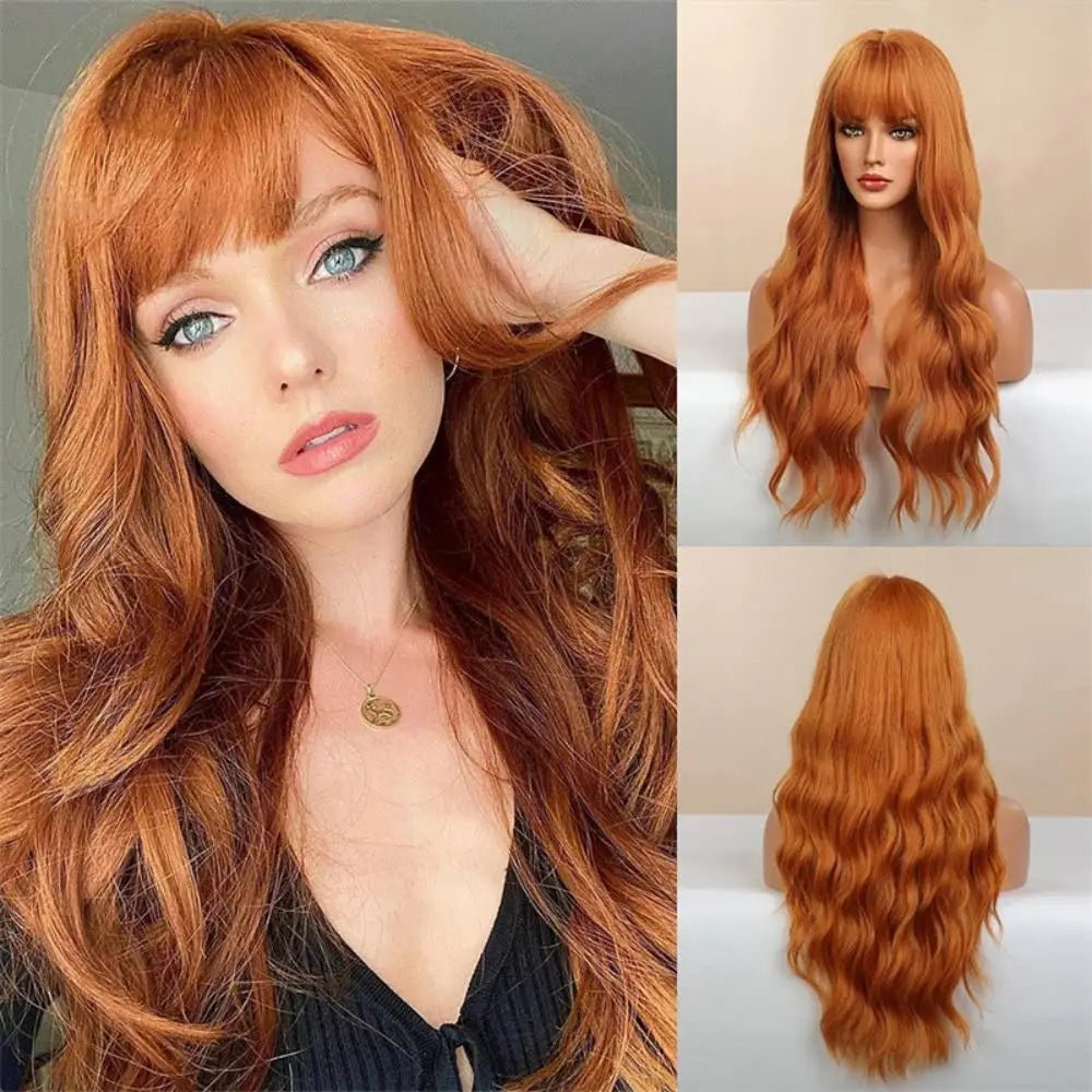 Long Straight Red Synthetic Wig - HairNjoy