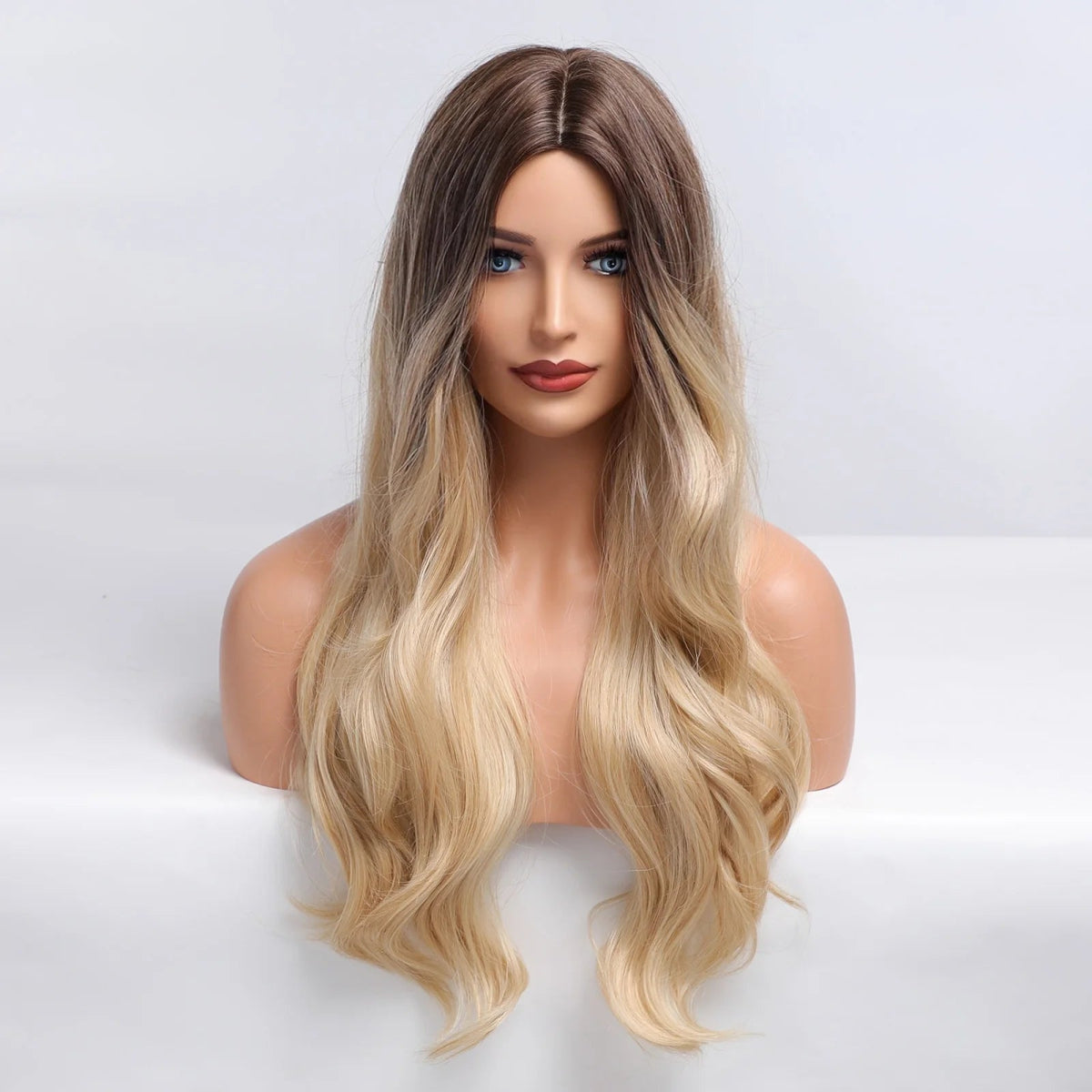 Long Wavy Blonde Synthetic Wig - HairNjoy