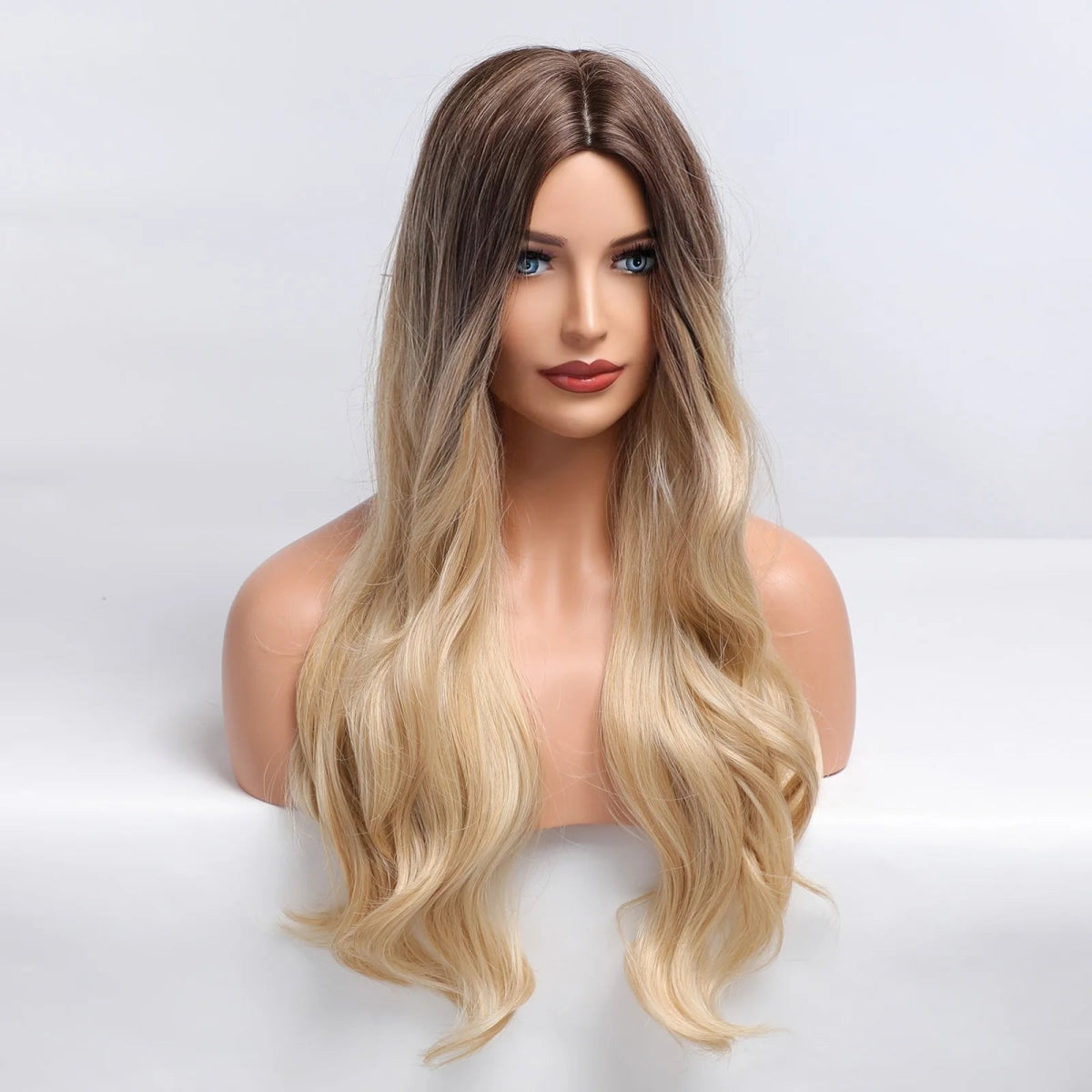 Long Wavy Blonde Synthetic Wig - HairNjoy