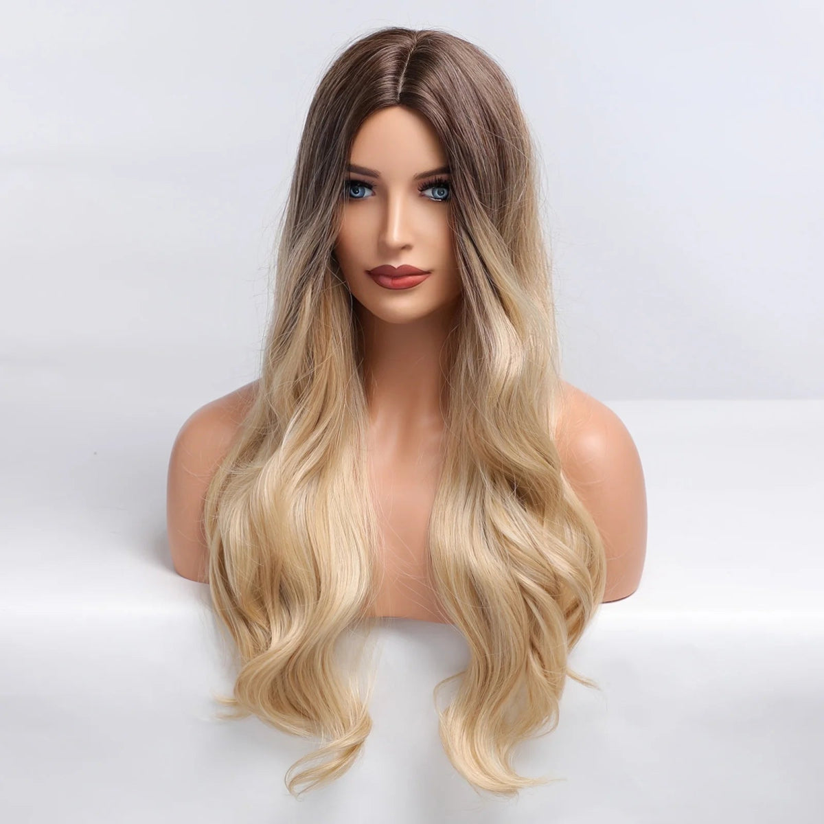 Long Wavy Blonde Synthetic Wig - HairNjoy