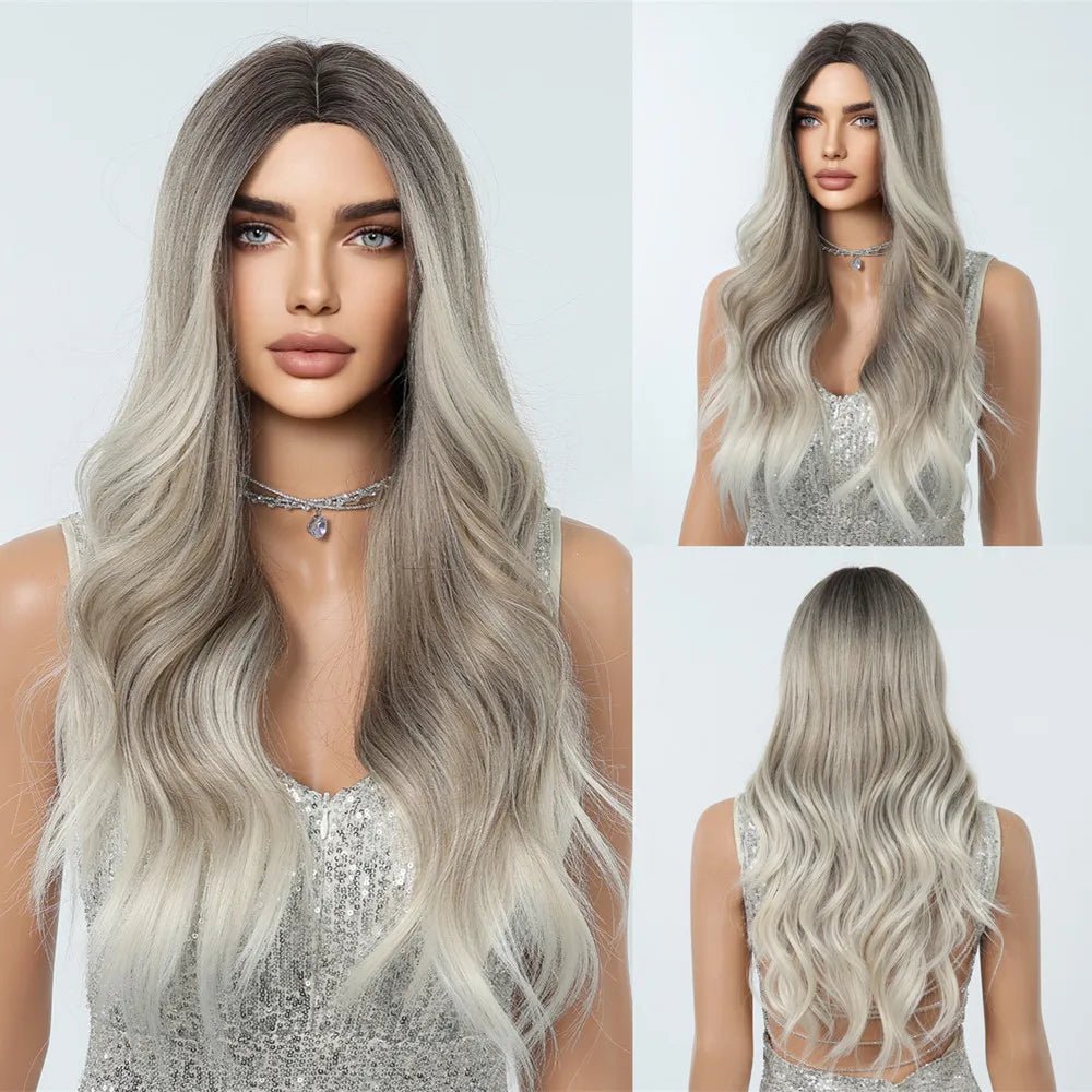 Long Wavy Blonde Synthetic Wig - HairNjoy