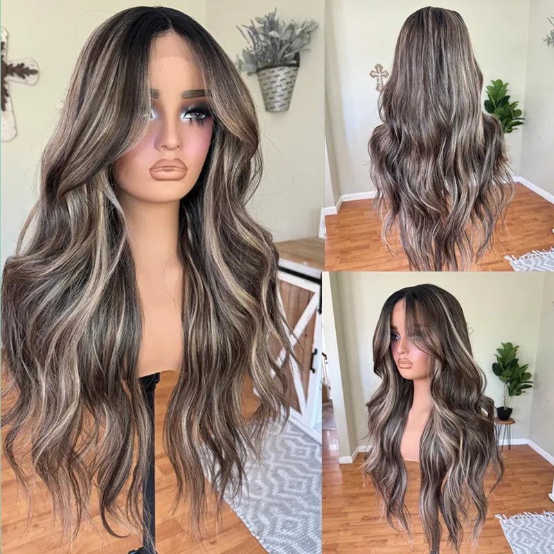 Long Wavy Highlight Lace Wig - HairNjoy