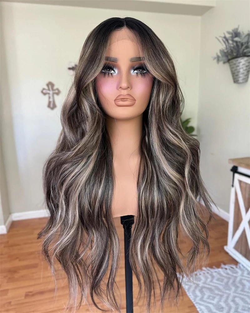 Long Wavy Highlight Lace Wig - HairNjoy