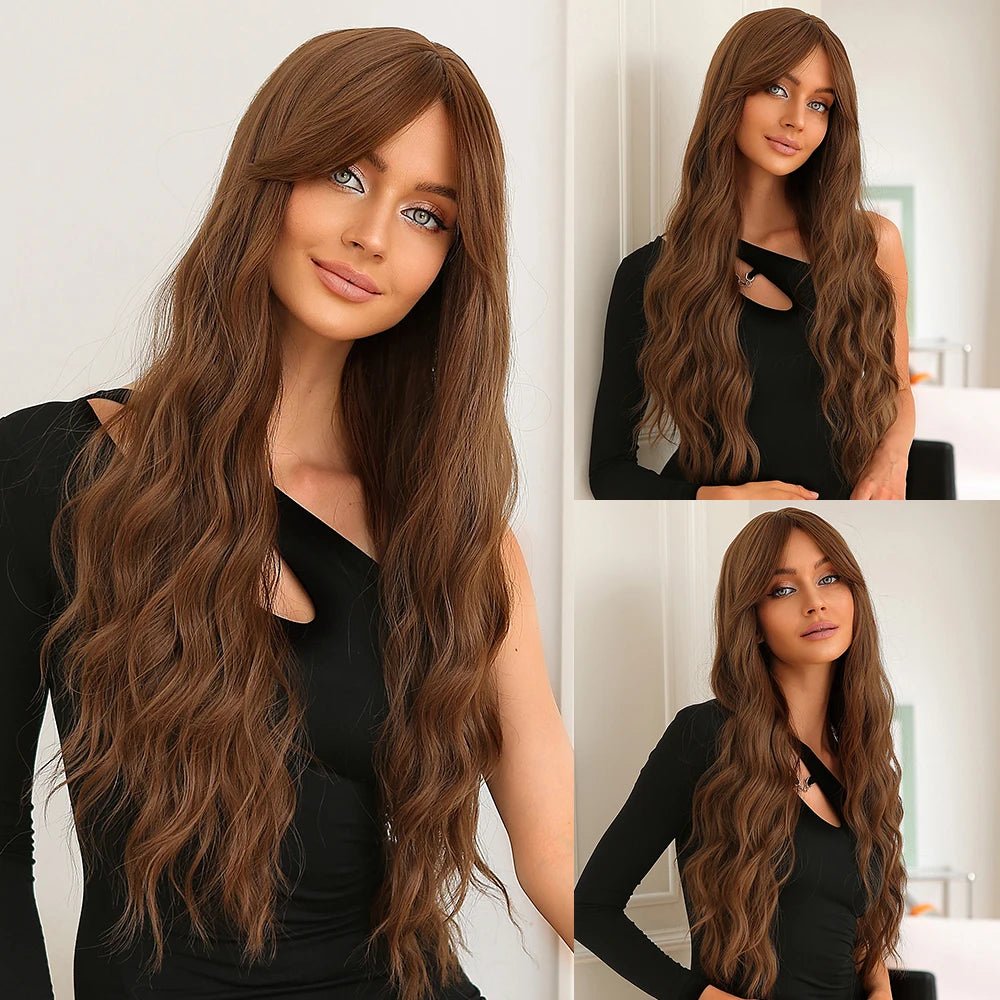 Mixed Blonde Synthetic Wigs with Bangs - HairNjoy