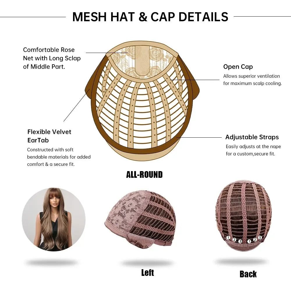 Mixed Blonde Synthetic Wigs with Bangs - HairNjoy