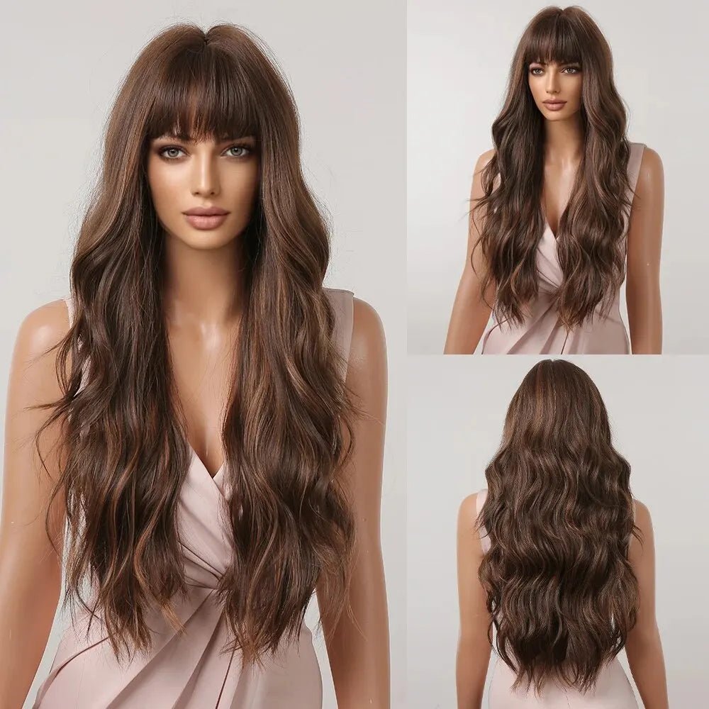 Mixed Blonde Synthetic Wigs with Bangs - HairNjoy
