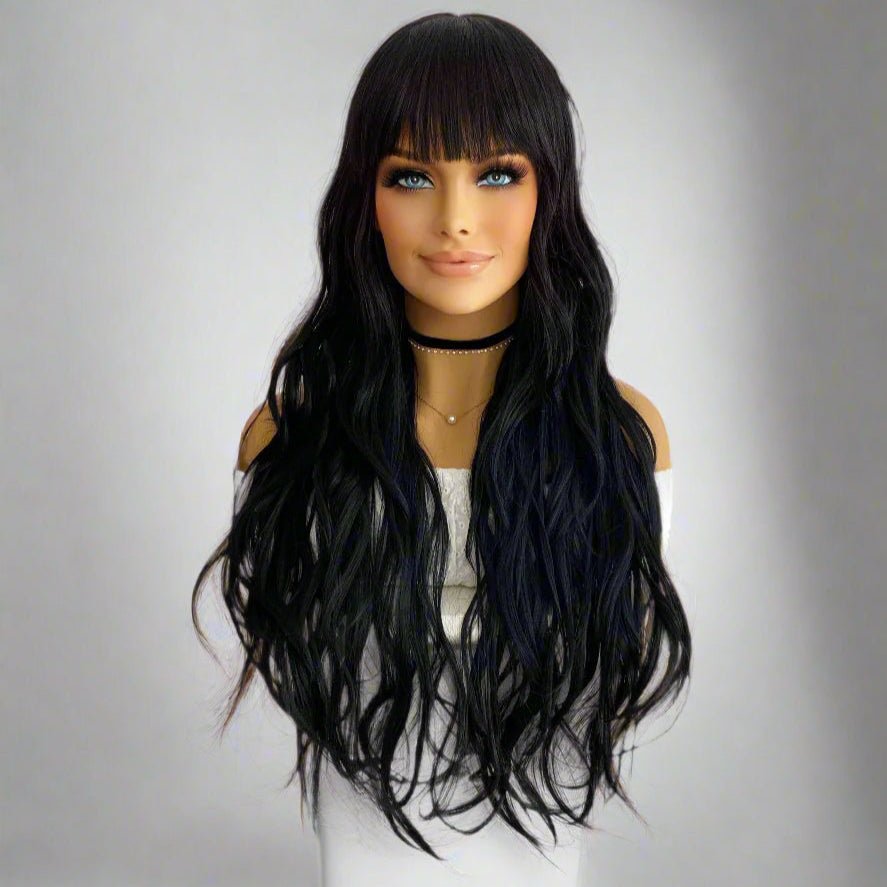 Natural Black Long Wavy Wig - HairNjoy