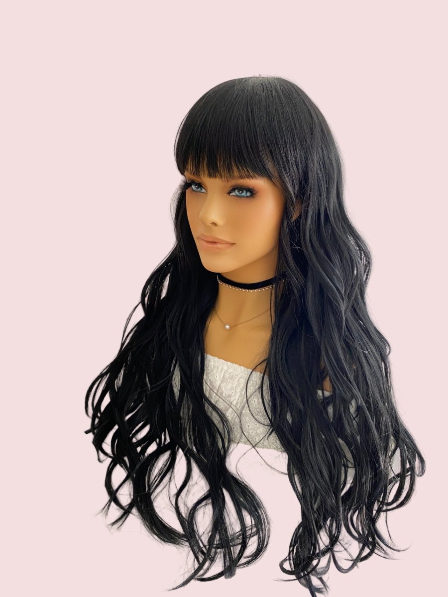Natural Black Long Wavy Wig - HairNjoy