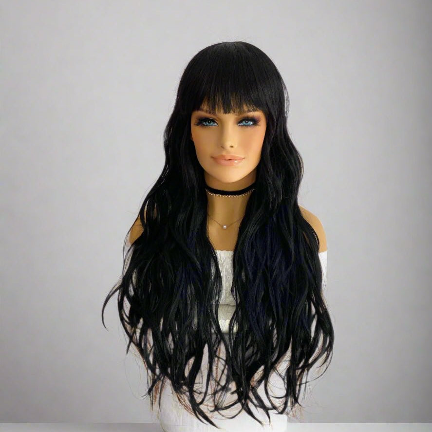 Natural Black Long Wavy Wig - HairNjoy