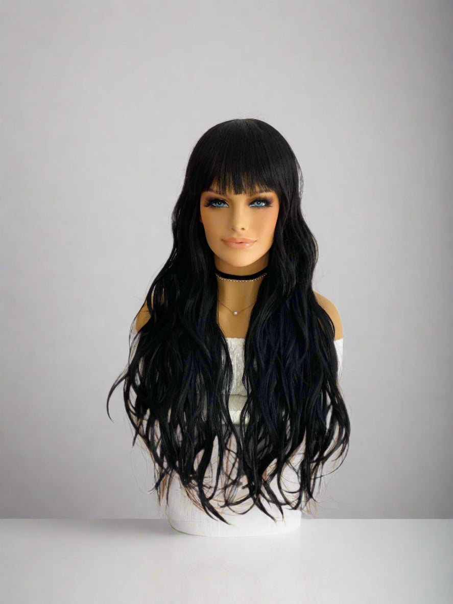 Natural Black Long Wavy Wig - HairNjoy