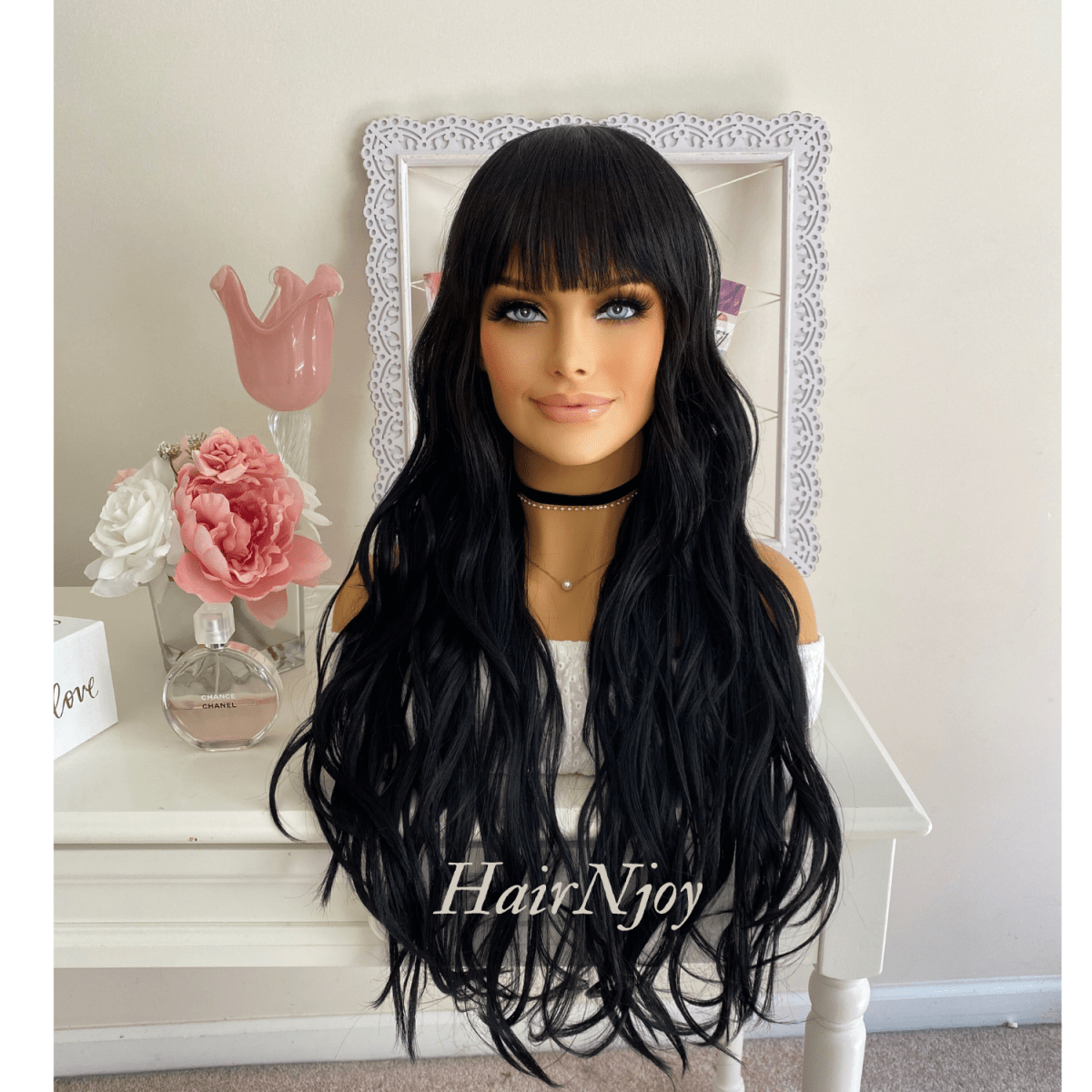 Natural Black Long Wavy Wig - HairNjoy