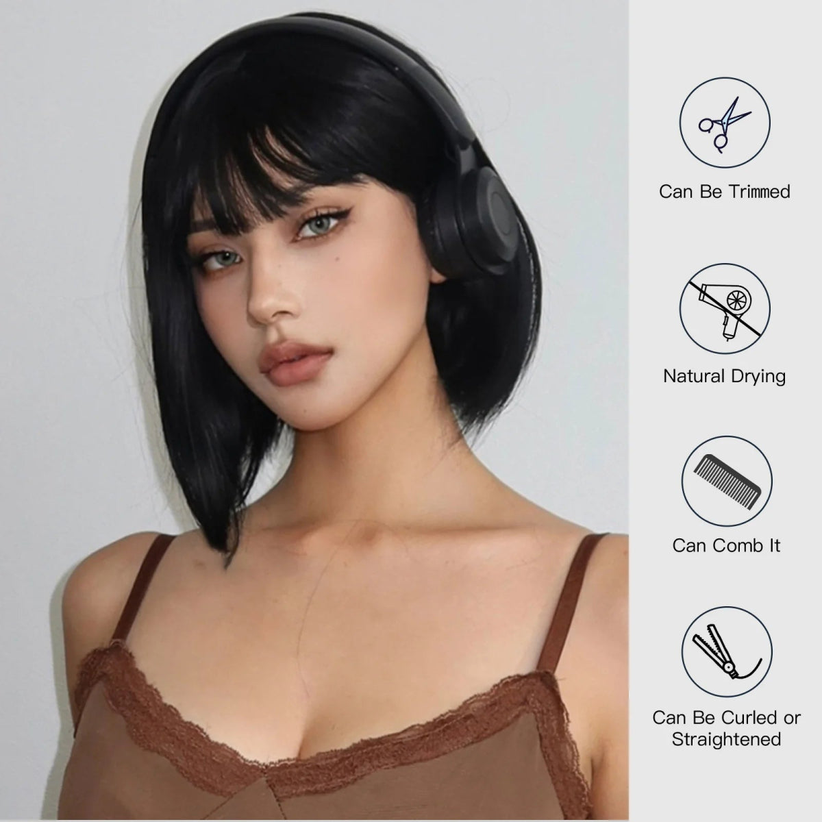 Natural Cosplay Short Straight Bob Wigs - HairNjoy