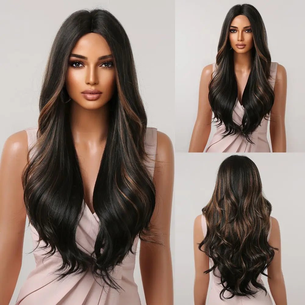 Natural Hairline Wigs Wavy with Bangs - HairNjoy