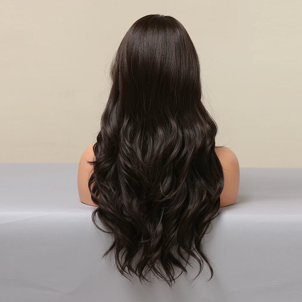 Natural Hairline Wigs Wavy with Bangs - HairNjoy