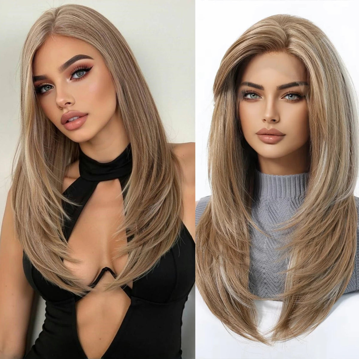 Natural Long Wavy Lace Frontal Wig - HairNjoy