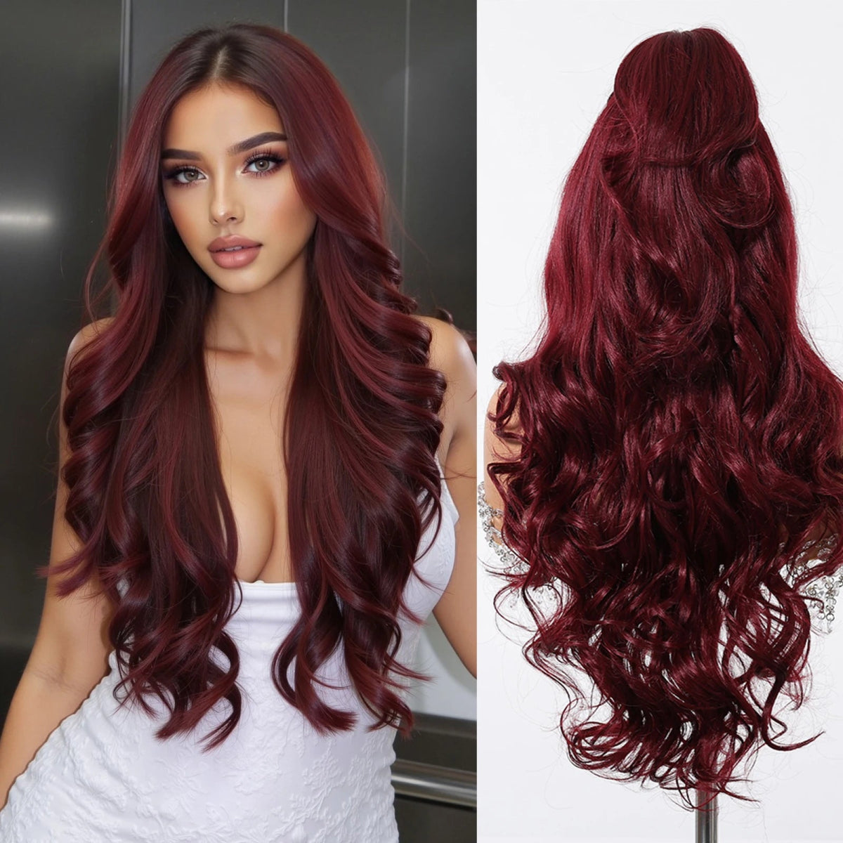 Natural Long Wavy Lace Frontal Wig - HairNjoy