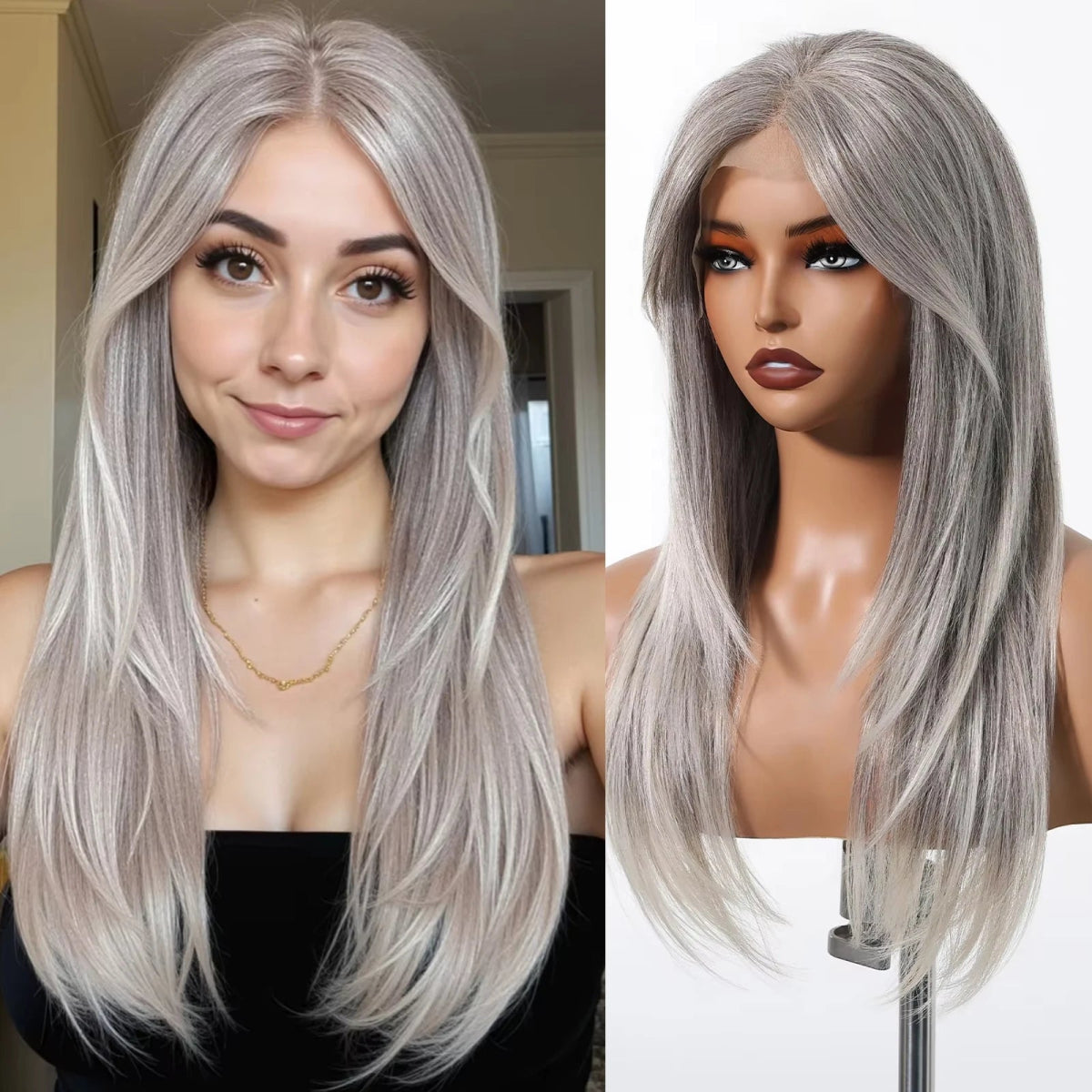 Natural Long Wavy Lace Frontal Wig - HairNjoy