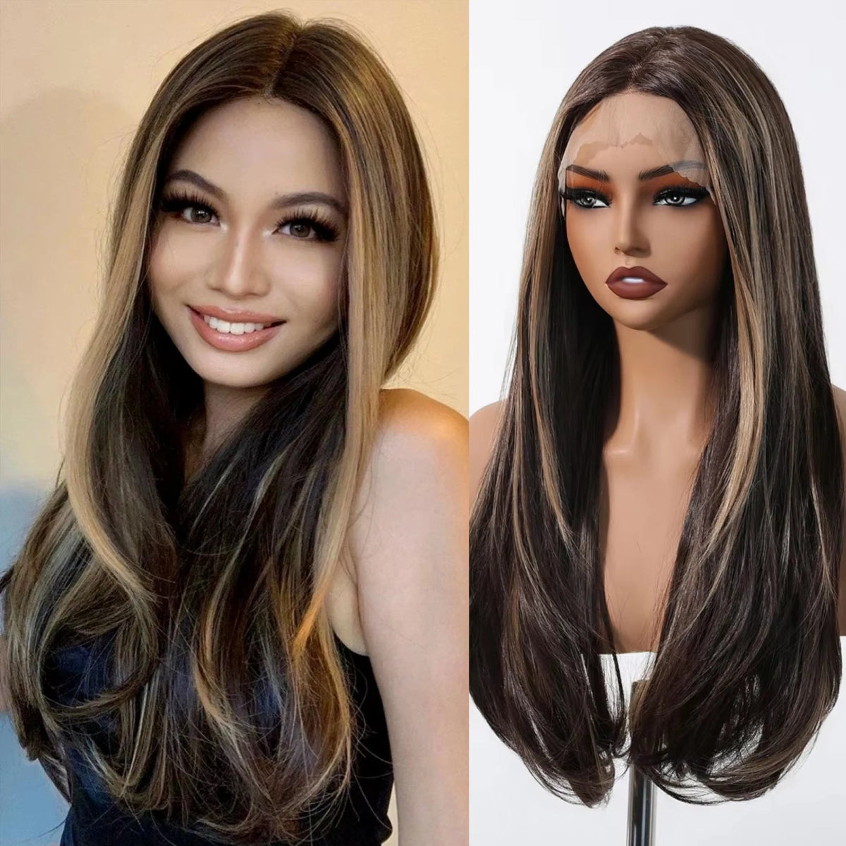 Natural Long Wavy Lace Frontal Wig - HairNjoy