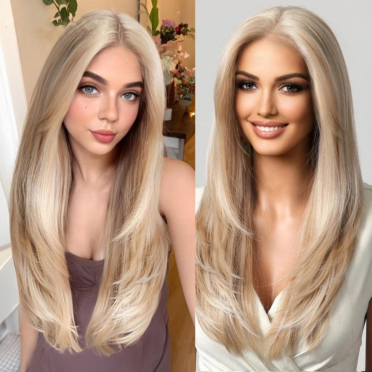 Natural Long Wavy Lace Frontal Wig - HairNjoy