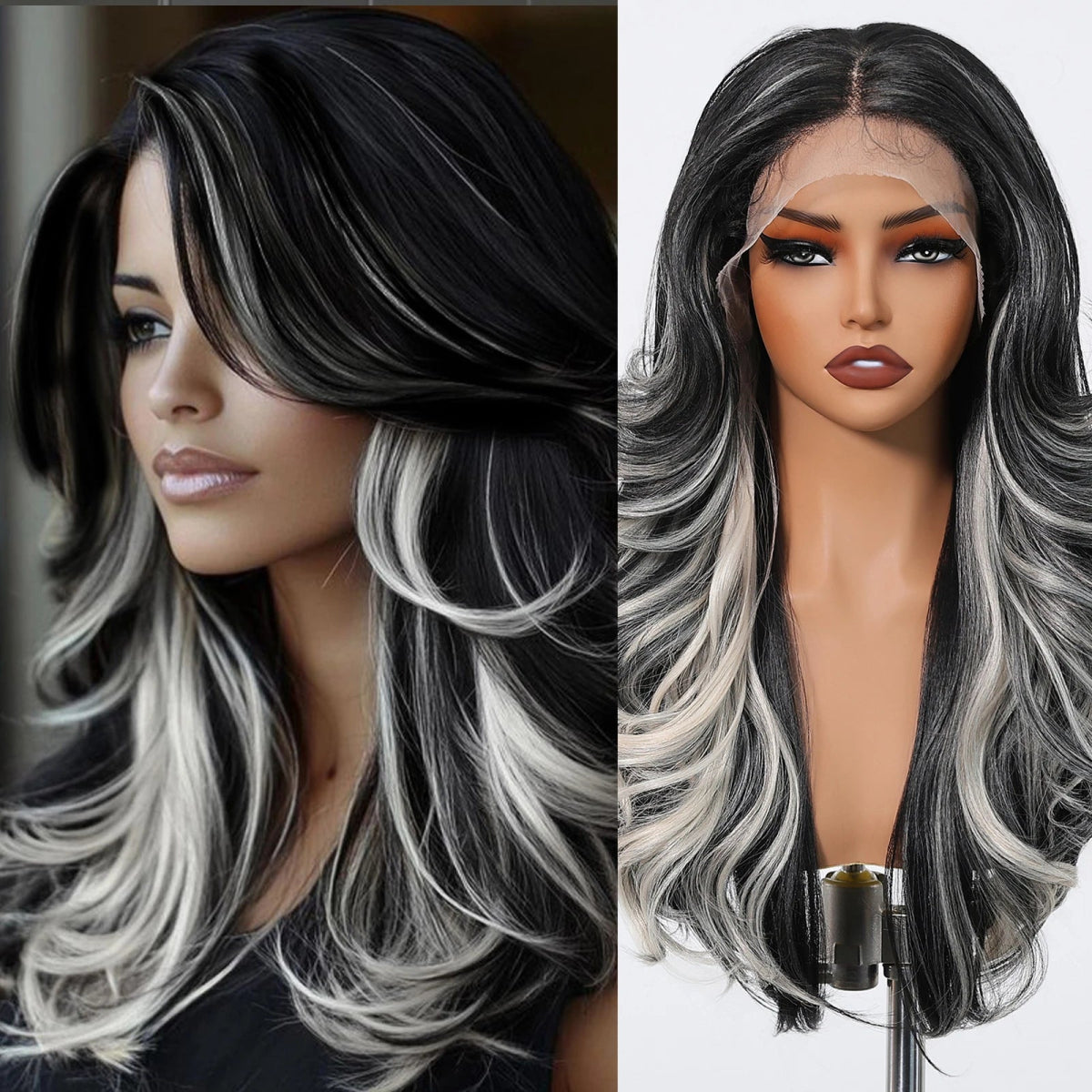 Natural Long Wavy Lace Frontal Wig - HairNjoy