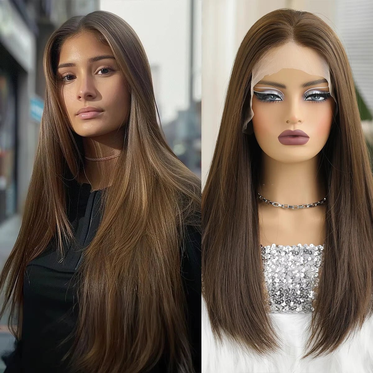 Natural Long Wavy Lace Frontal Wig - HairNjoy