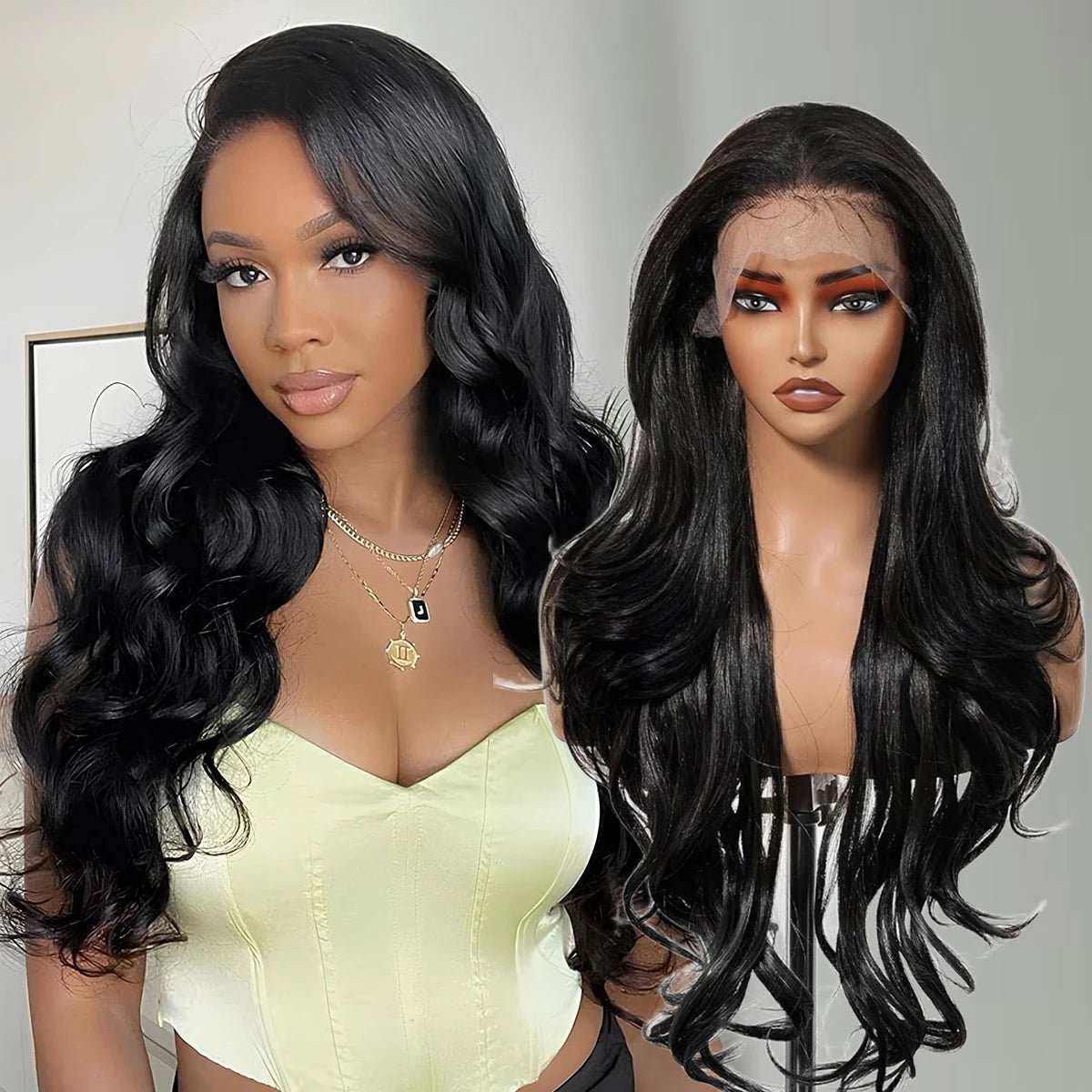 Natural Long Wavy Lace Frontal Wig - HairNjoy