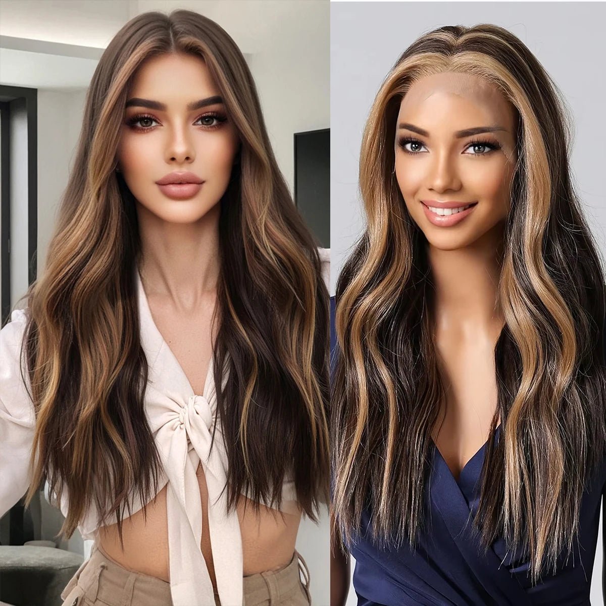 Natural Long Wavy Lace Frontal Wig - HairNjoy