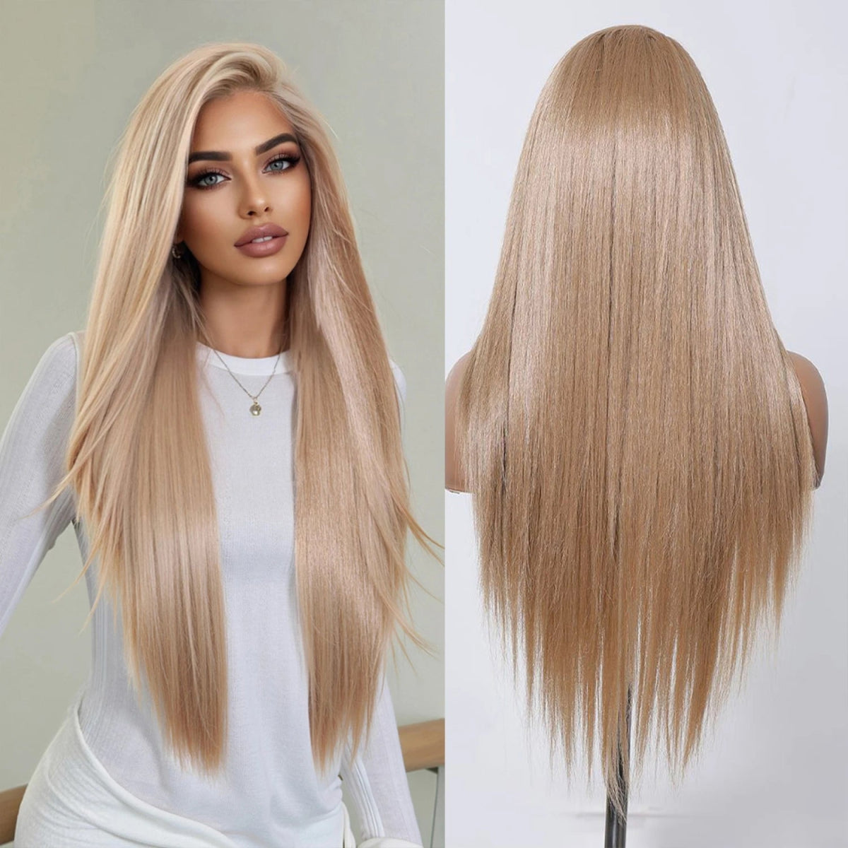 Natural Long Wavy Lace Frontal Wig - HairNjoy