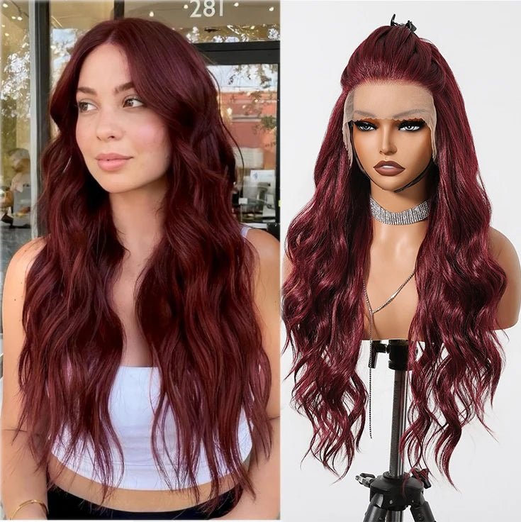 Natural Long Wavy Lace Frontal Wig - HairNjoy