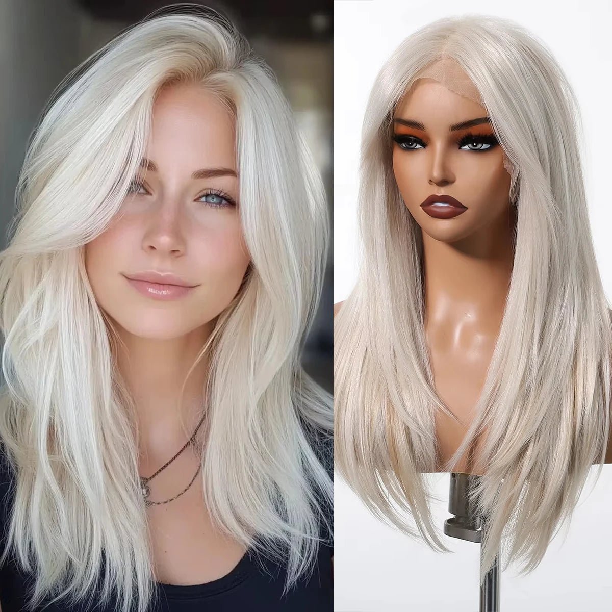 Natural Long Wavy Lace Frontal Wig - HairNjoy