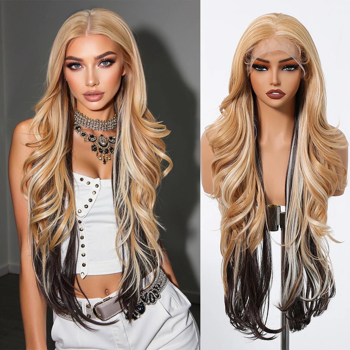 Natural Long Wavy Lace Frontal Wig - HairNjoy