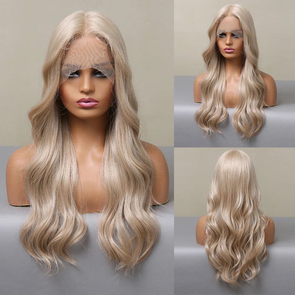 Natural Wavy Lace Synthetic Wig - HairNjoy