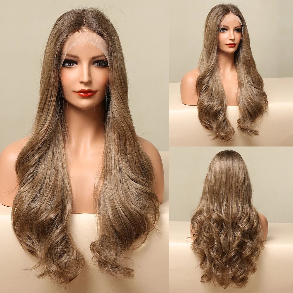 Natural Wavy Lace Synthetic Wig - HairNjoy