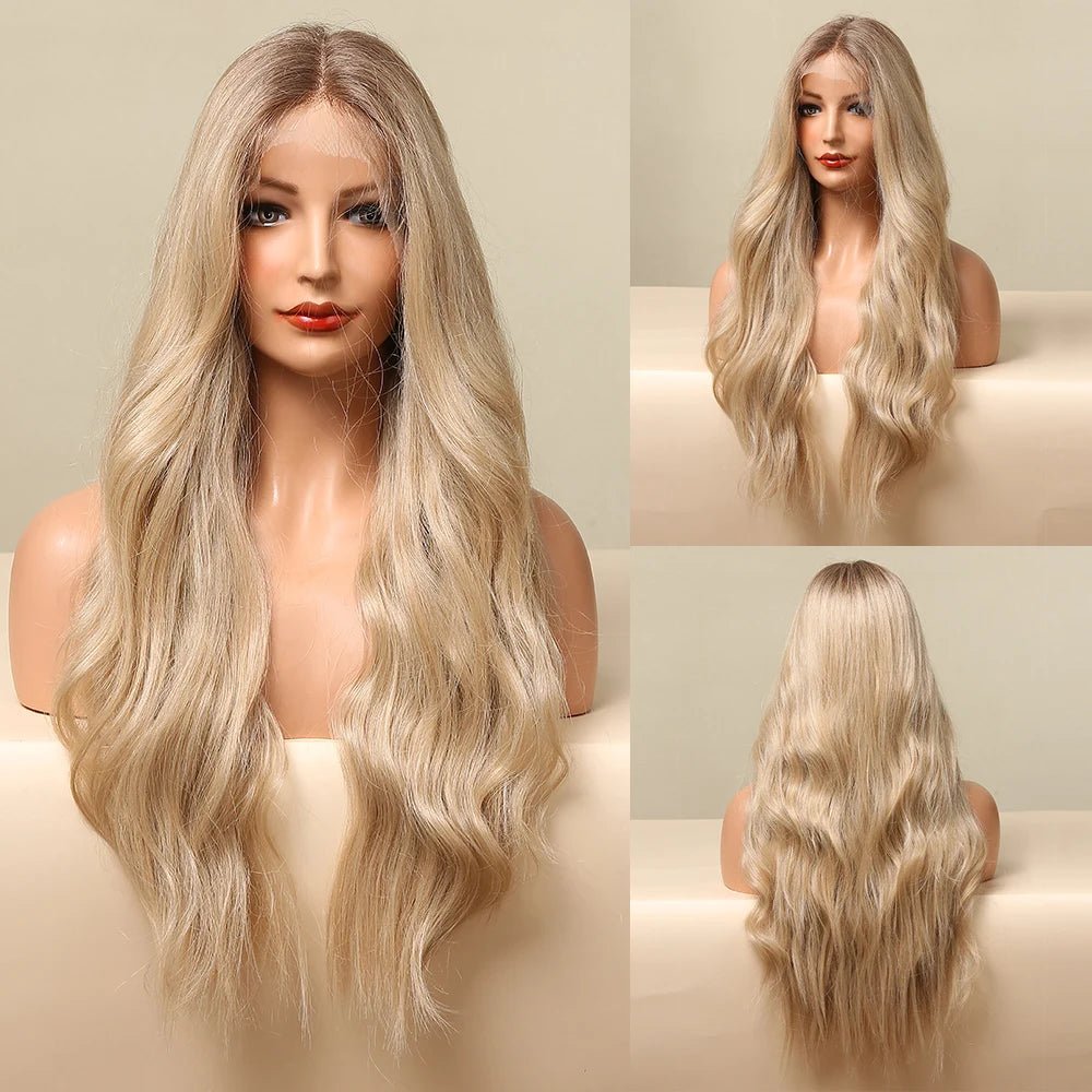 Natural Wavy Lace Synthetic Wig - HairNjoy