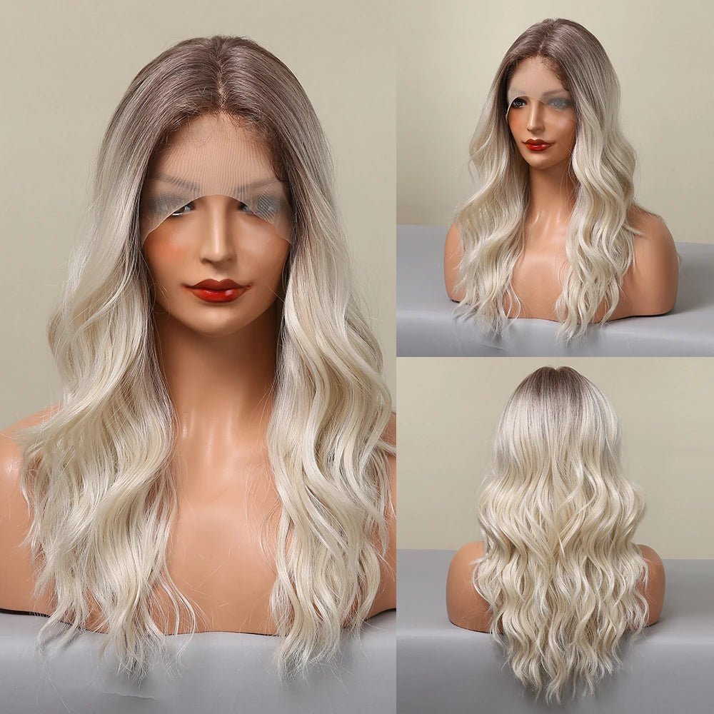 Natural Wavy Lace Synthetic Wig - HairNjoy