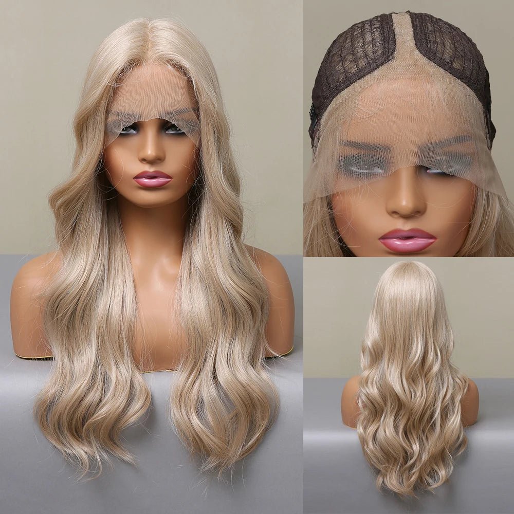 Natural Wavy Lace Synthetic Wig - HairNjoy