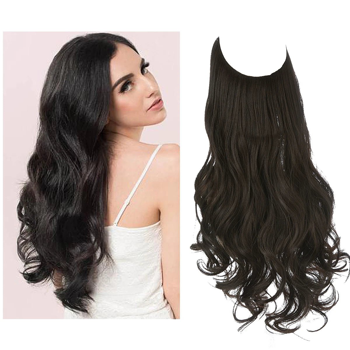 No Clip Fish Line One Piece Wavy Hair Extension - HairNjoy