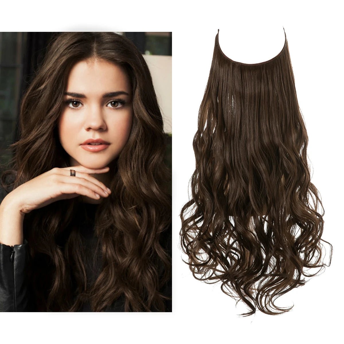 No Clip Fish Line One Piece Wavy Hair Extension - HairNjoy