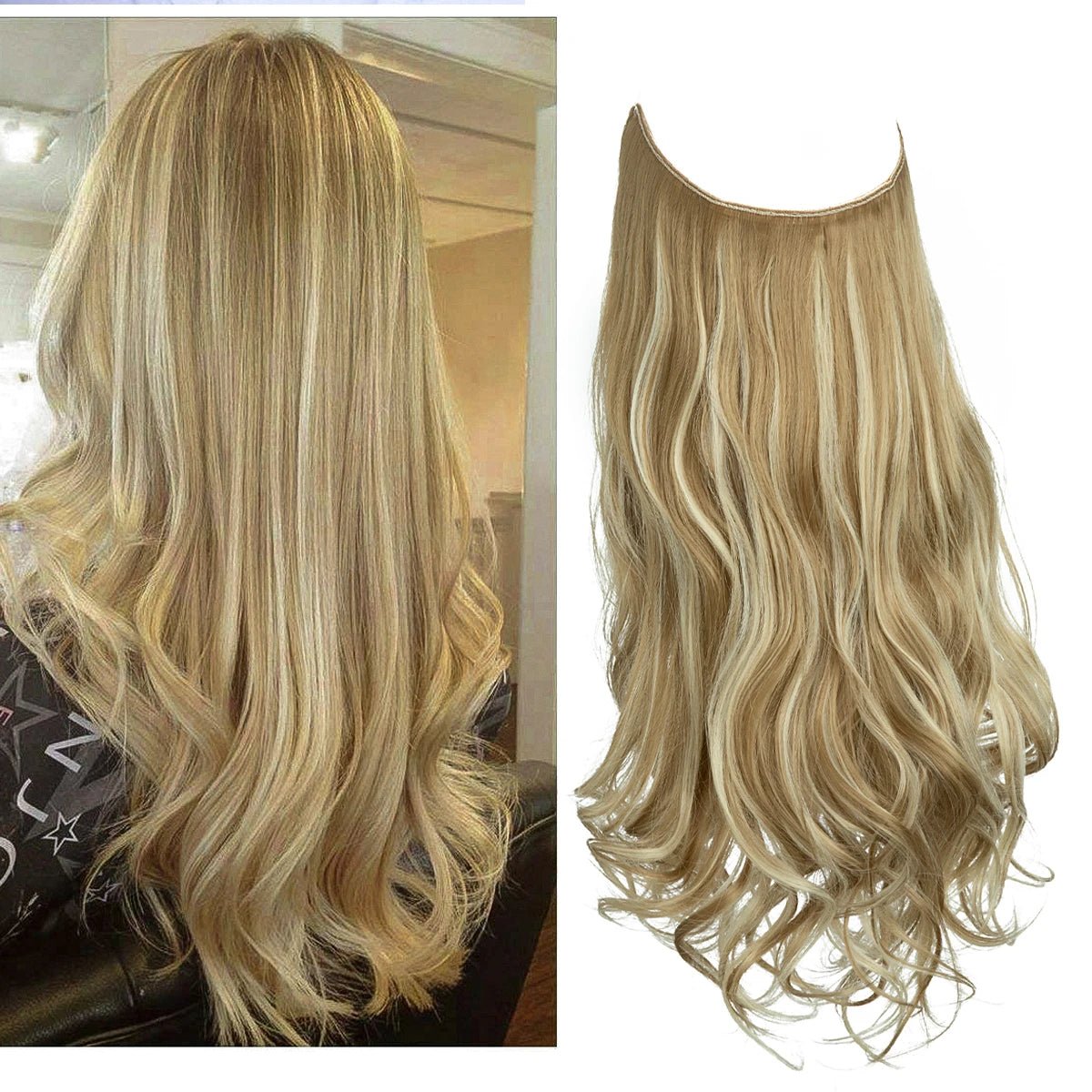 No Clip Fish Line One Piece Wavy Hair Extension - HairNjoy