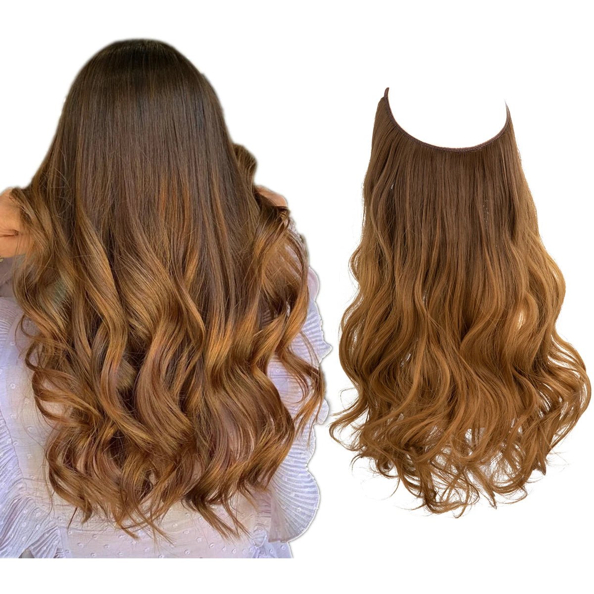 No Clip Fish Line One Piece Wavy Hair Extension - HairNjoy
