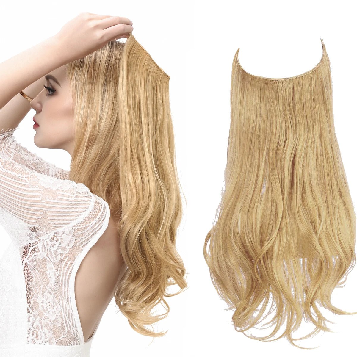 No Clip Fish Line One Piece Wavy Hair Extension - HairNjoy
