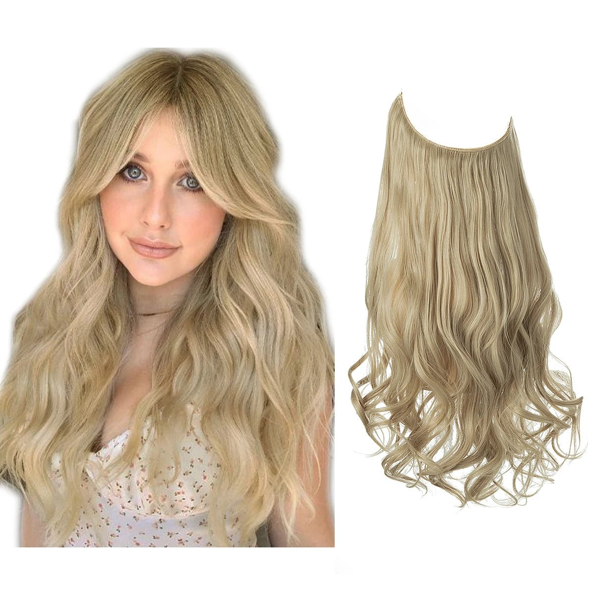 No Clip Fish Line One Piece Wavy Hair Extension - HairNjoy