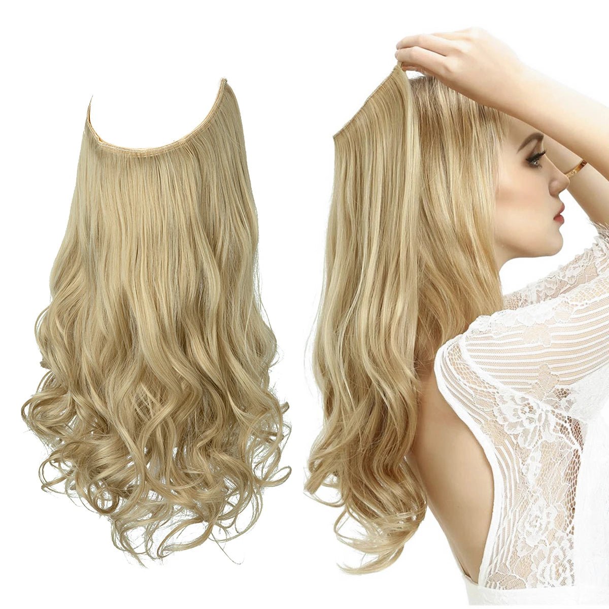 No Clip Fish Line One Piece Wavy Hair Extension - HairNjoy