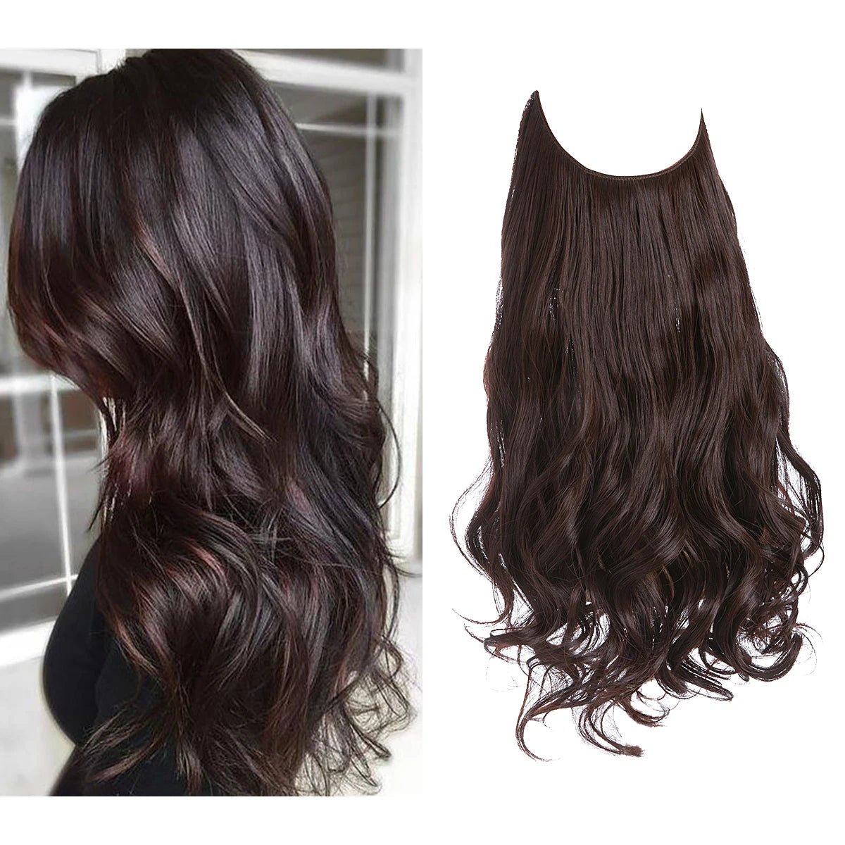 No Clip Fish Line One Piece Wavy Hair Extension - HairNjoy