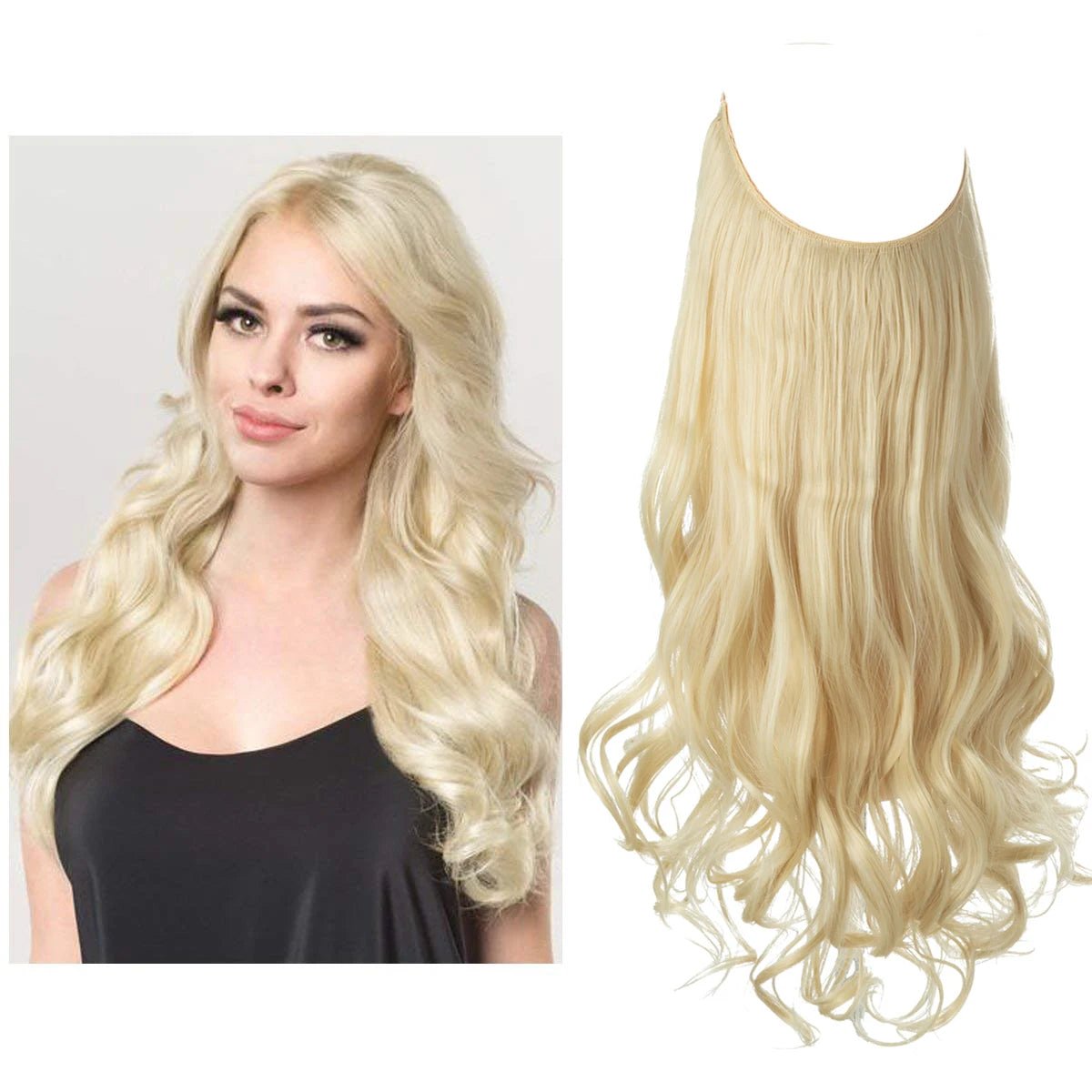 No Clip Fish Line One Piece Wavy Hair Extension - HairNjoy