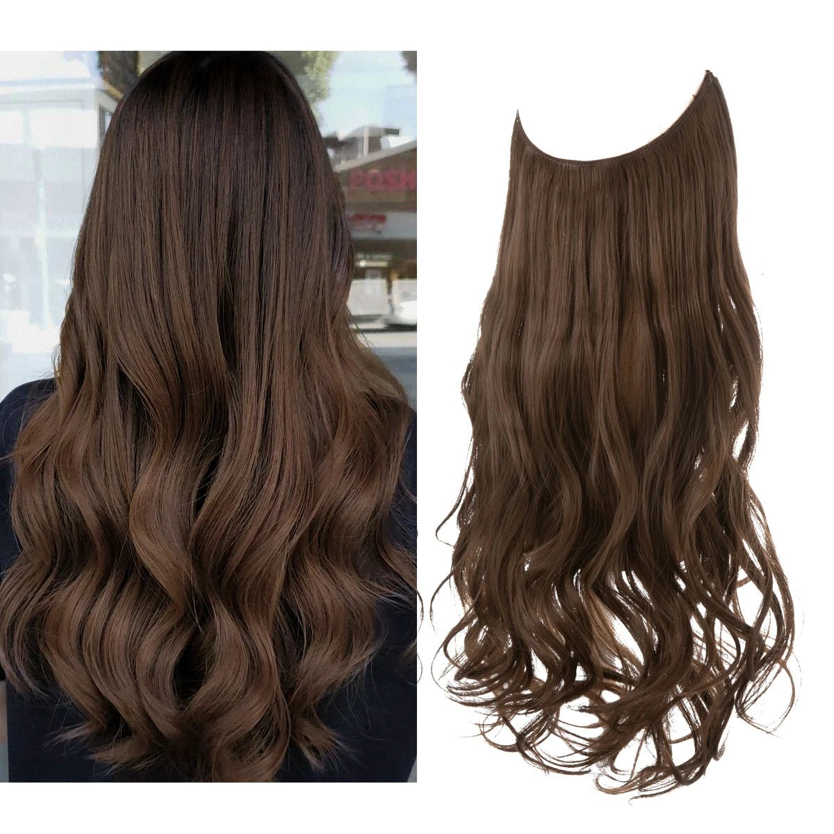 No Clip Fish Line One Piece Wavy Hair Extension - HairNjoy
