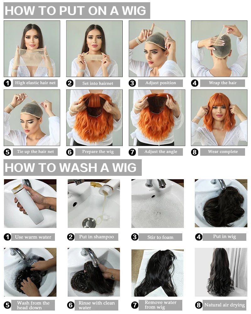 Ombre Bob Layered Light Brown Wig with Bangs - HairNjoy