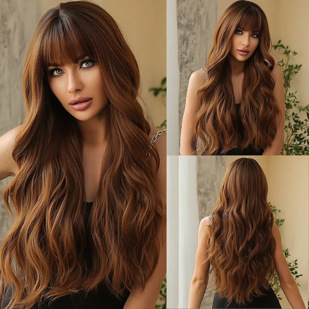 Ombre Long Wavy Synthetic Wig - HairNjoy