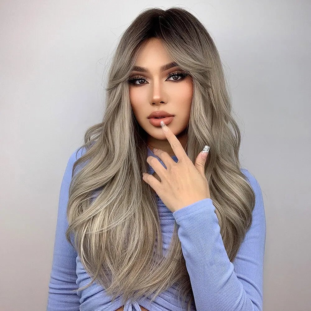 Ombre Long Wavy Synthetic Wig - HairNjoy