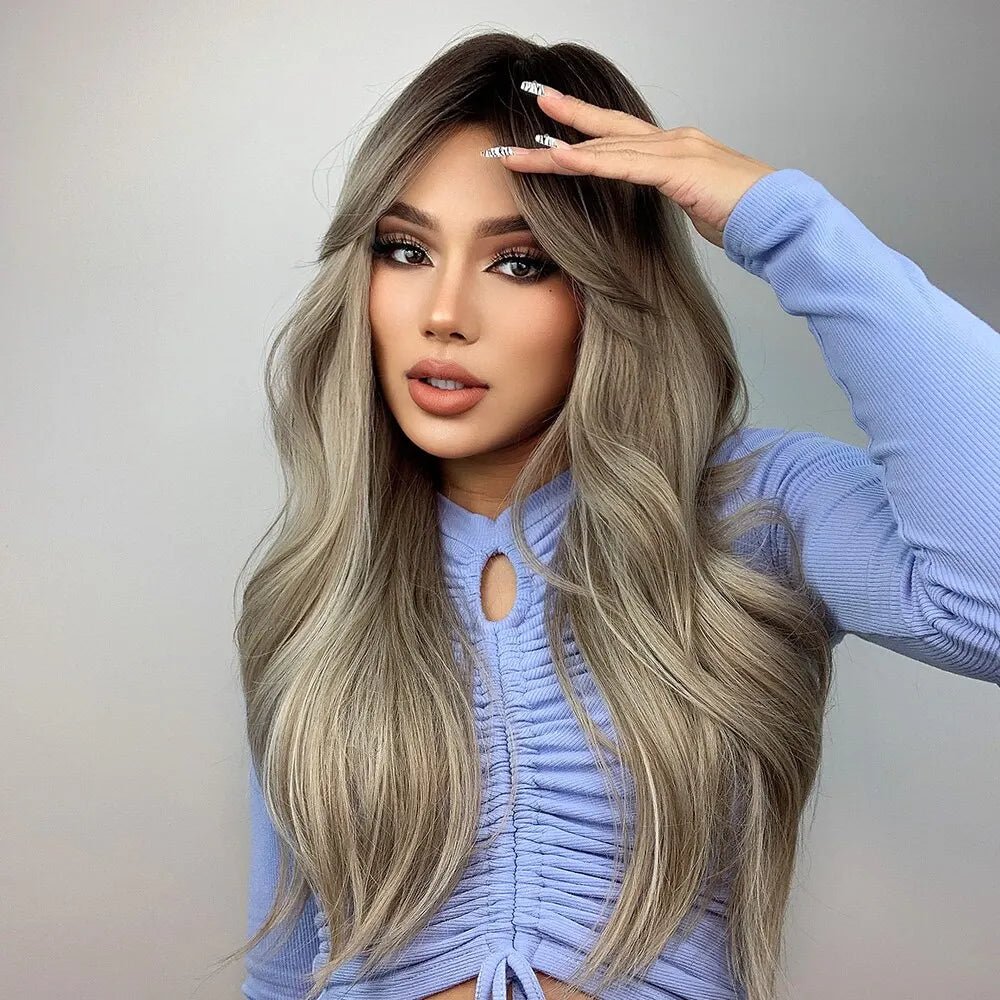 Ombre Long Wavy Synthetic Wig - HairNjoy